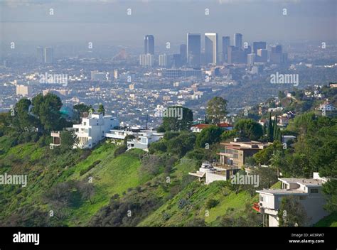 Hollywood Hills View Of Century City Los Angeles California Usa