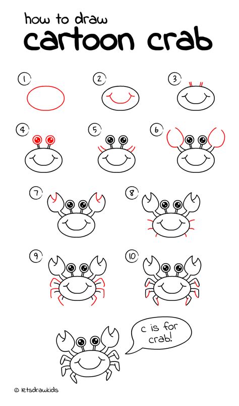 How To Draw Crab Easy Drawing Step By Step Perfect For Kids Lets
