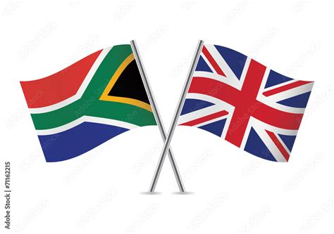 British And South African Flags Vector Illustration Stock Vector