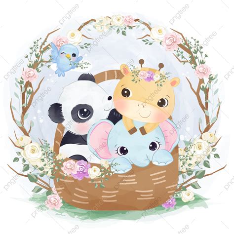 Adorable Baby Vector Png Images Adorable Baby Animals Illustration