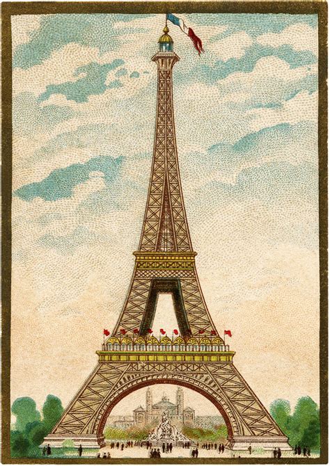 Vintage Eiffel Tower Clip Art The Graphics Fairy