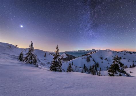 Dreamy Pixel Starry Night In The Winter Mountains Dreamy Pixel