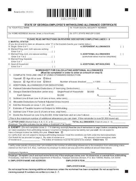Ga State Tax Form 2023 Printable Forms Free Online