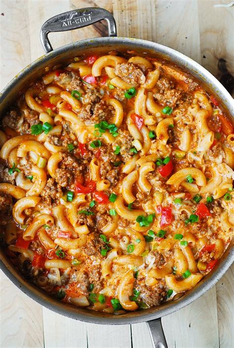 Whisk in milk and cream and cook, stirring constantly, until thickened and smooth. One-Skillet Mac and Cheese with Sausage and Bell Peppers ...