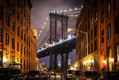 Download 2560x1440 Brooklyn Bridge Night Lights Cars