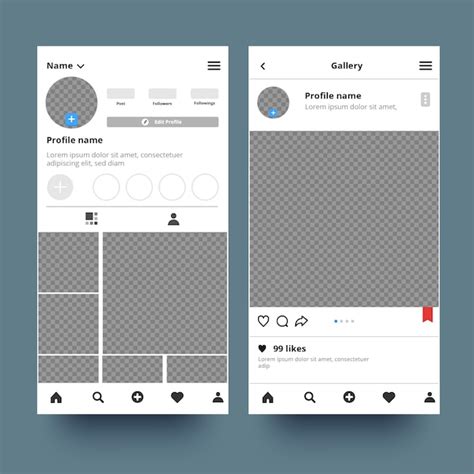 Free Vector | Instagram profile interface template