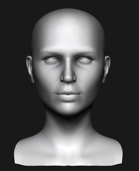 Realistic Female Head 3d Model