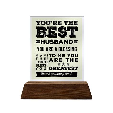 Youre The Best Husband Original Glass Plaque Papemelroti