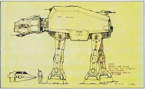 Original At At Concept Art Designed By Joe Johnston Rstarwarscantina