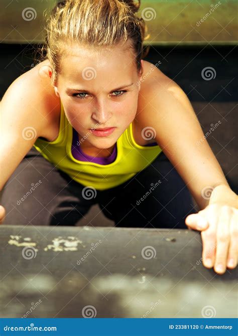 Traceur Participating In Parkour Determination Stock Photo Image Of