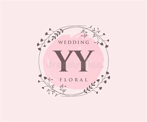 Yy Initials Letter Wedding Monogram Logos Template Hand Drawn Modern
