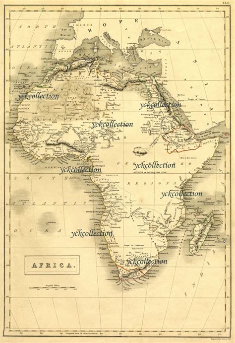 Antique Africa Map 1840 Ultra High Resolution 8 X 10 To Etsy
