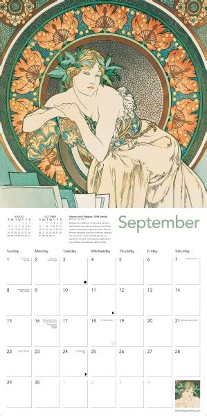 Alphonse Mucha Wall Calendar 2024 Art Calendar Flame Tree Publishing