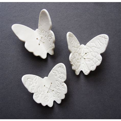 3 Porcelain Ceramic Sculptures 3d Butterfly Wall Art Vintage Etsy