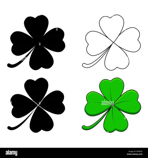 Four Leaf Clover Flat Icon Hi Res Stock Photography And Images Alamy