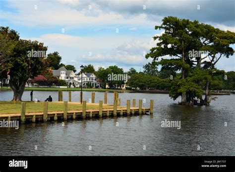The Albemarle Sound Waterfront In Edenton North Carolina Stock Photo