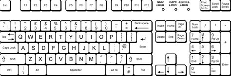 Computer Keyboard Grayscale Clipart Image