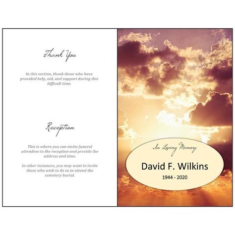 Free Funeral Program Template Sunset Urns Online