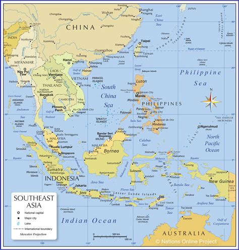 Map Of South East Asia Nations Online Project