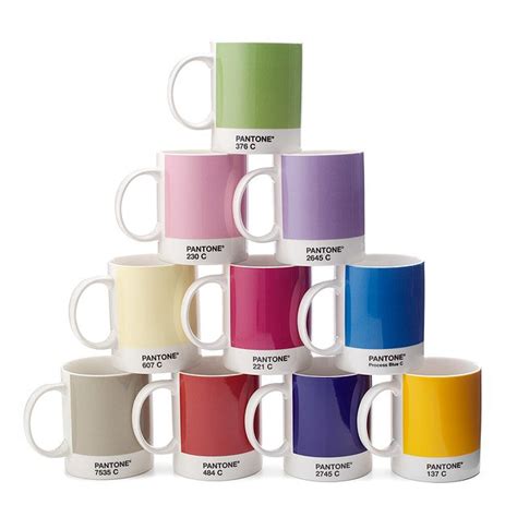 Pantone Mug Set Of 10 Pantones Ten Primary Colors Color Chip Tea And