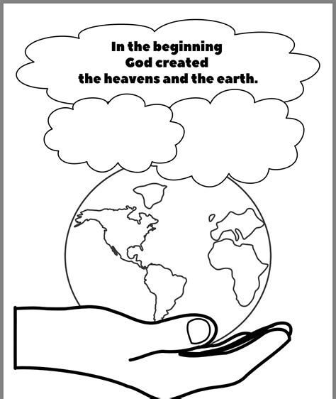 God Created The Earth Coloring Page