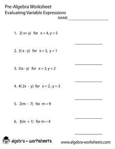 Questions and comments should be directed to linda patch at the department of public grade 7. Pre-Algebra Review Worksheet | Homeschooling | Algebra ...