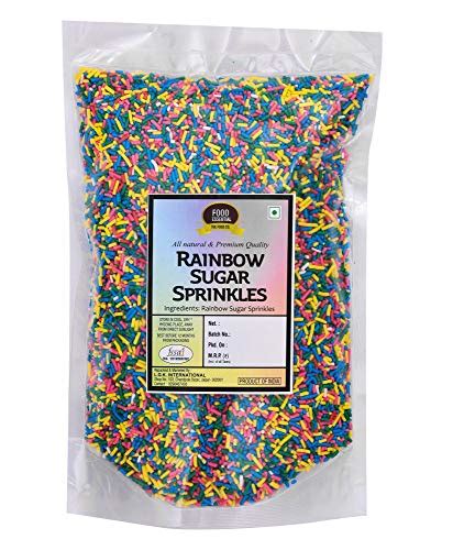 Food Essential Rainbow Sugar Sprinkles 250 Gm Grocery