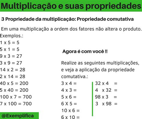 Sobre A Propriedade Comutativa Da Multiplicação é Correto Afirmar Que