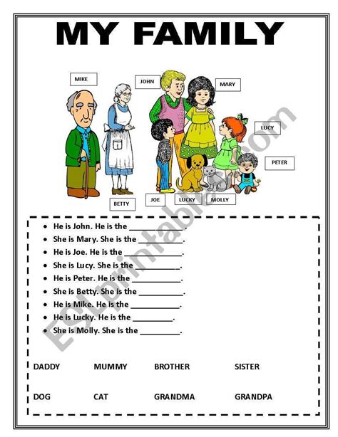 Now present the information about your classmate's family to your pairs. Meet The Family - ESL worksheet by katiedavis | Family ...