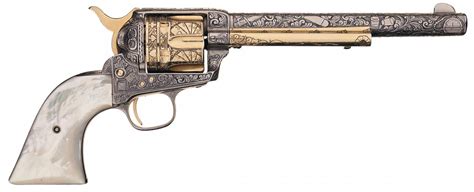 Cased Custom Engraved Black Powder Colt Single Action Army Revolver