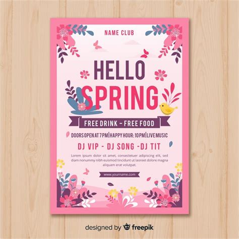 cartaz de festa de primavera floral vetor grátis