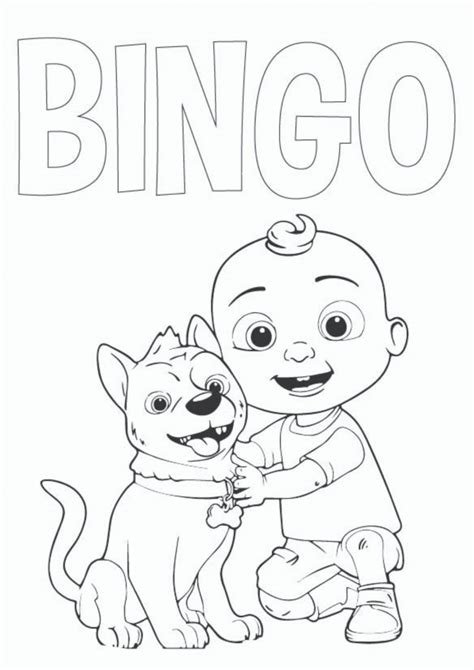 Cocomelon Coloring Pages Jj And Bingo Coloring With Kids