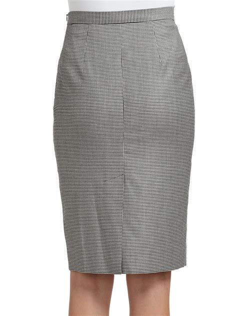 Boutique Moschino Houndstooth Pencil Skirt In Black Gray Lyst