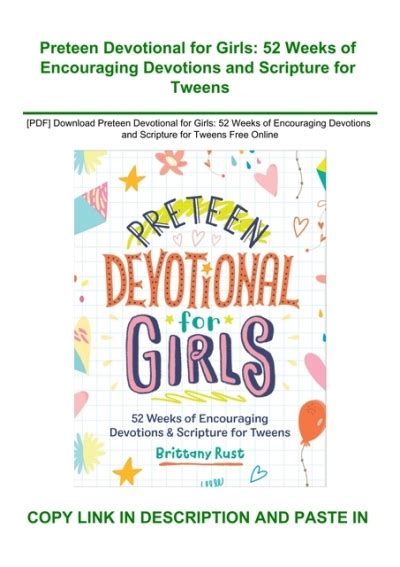 Pdf Download Preteen Devotional For Girls 52 Weeks Of Encouraging