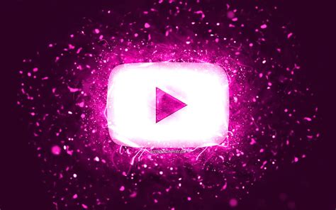 Youtube Purple Logo Purple Neon Lights Social Network Creative