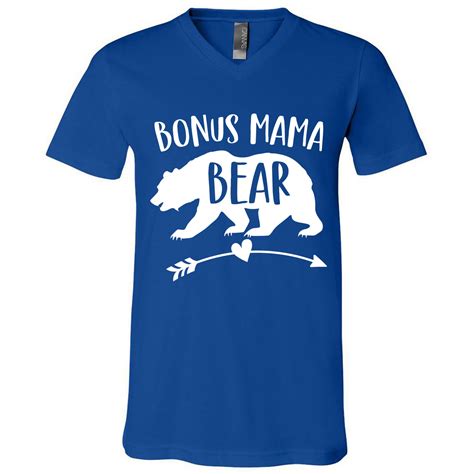 Bonus Mama Bear Best Step Mom Ever Stepmom Stepmother T V Neck T Shirt Teeshirtpalace