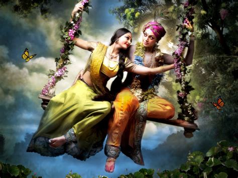 Lord Radha Krishna On Swing Hd Wallpapers Hd Wallpaper Pictures