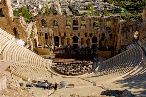 Ancient Theatre In Athens Stock Image Image Of Shape 44974527