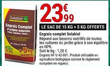 Promo Engrais Complet Solabiol Chez Gamm Vert ICatalogue Fr