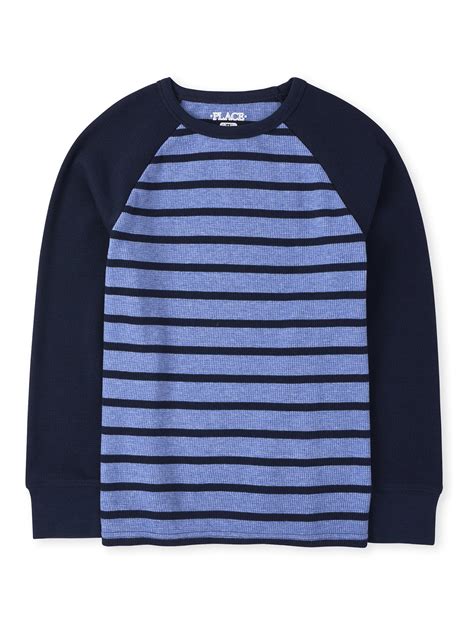The Childrens Place Boys 4 16 Long Sleeve Stripe Thermal