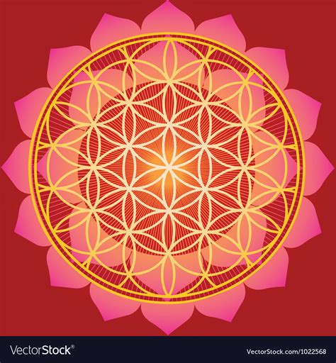 Sacred Geometry Flower Life Mandala Royalty Free Vector