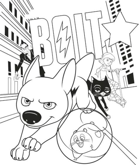 Free Bolt Movie Coloring Pages Printable - Free Coloring Sheets | Disney coloring pages, Cartoon