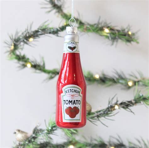 glass ketchup bottle christmas decoration by ella james