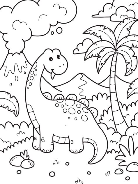 Dinosaur Coloring Pages (11 Printable Sheets, Simple to Draw, Easy for