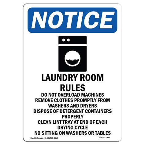 Printable Laundry Room Rules