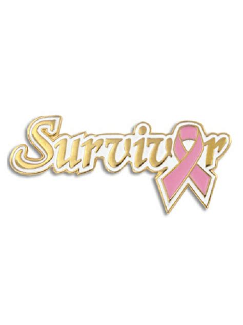 Pinmarts Breast Cancer Survivor Pink Awareness Ribbon Enamel Lapel Pin