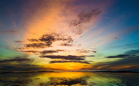 Download Wallpaper 3840x2400 Sea Sunset Landscape Clouds Horizon 4k Ultra Hd 1610 Hd Background