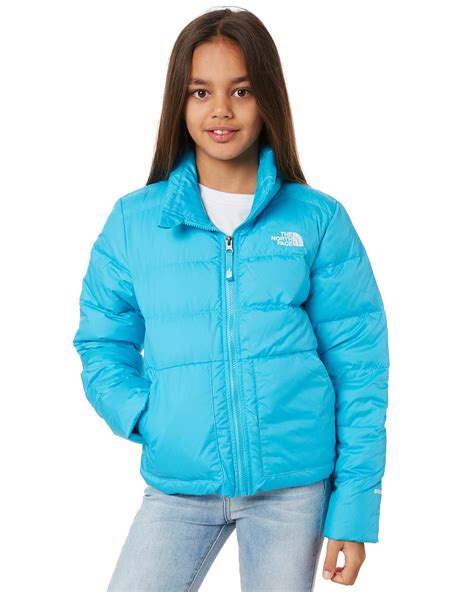 The North Face Youth Girls Andes Down Jacket Turquoise Blue Surfstitch