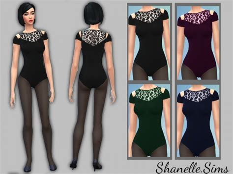 The Sims Resource Leopard Bodysuit By Shanellesims • Sims 4 Downloads