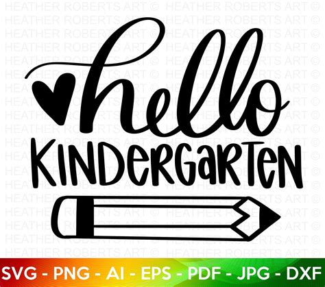 Kindergarten Svg Hello Kindergarten Svg Back To School Svg Etsy
